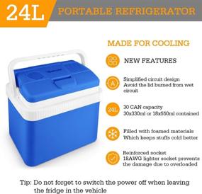 img 1 attached to 🧊 AstroAI Electric Cooler 26 Quarts/ 24 Liter Portable Thermoelectric Car Cooler for Beverage, Beer, Wine, Seafood, Fruits, Home and Travel with 2 Ice Packs, ETL Listed (Blue): Keep Your Drinks and Food Fresh On-the-Go!
