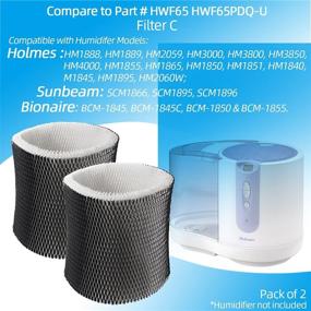 img 3 attached to ANTOBLE HWF65 Humidifier Filter Wick Replacements for Holmes 🌬️ HWF65PDQ-U - 2 Pack, Compatible with Part # HWF65CS Filter C