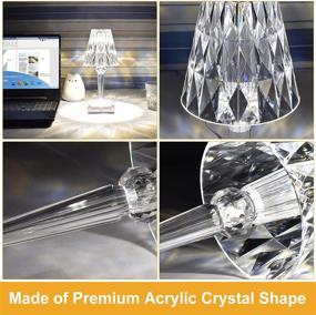 img 2 attached to Enhance Your Space with ZHUOVERCI Crystal Table Lamp: Battery Operated, Dimmable Colors, Acrylic Touch Control - Perfect Nightstand Decor for Living Room Bedroom