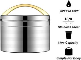 img 3 attached to 🍱 Thermal Insulated Lunch Container for Hot Food - 2 Tier Stainless Steel Vacuum Insulated Lunch Thermos with Wide Mouth - 35oz Capacity