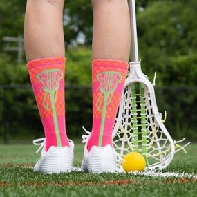 img 1 attached to 🧦 Multicolored ChalkTalk SPORTS Girls Lacrosse Athletic Mid-Calf Woven Socks