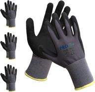 nitrile coated work gloves with enhanced micro-foam grip | palm-coated nitrile working gloves - set of 3 pairs (size 7/s) logo