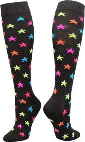 img 4 attached to 🌟 Bold and Colorful TCK Krazisox Multi-Stars Over The Calf Socks for Standout Style