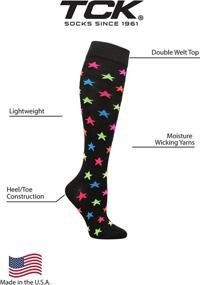 img 2 attached to 🌟 Bold and Colorful TCK Krazisox Multi-Stars Over The Calf Socks for Standout Style