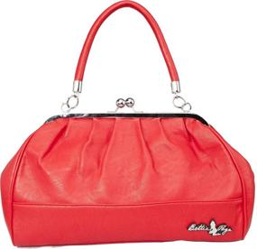 img 1 attached to Bold and Spacious: Sourpuss Teaserama Large Red Purse for a Fashionable Statement