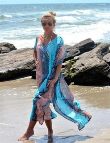 img 1 attached to Women's Swimwear: Turkish Kaftans Swimsuit Cover-up Caftan Beach Long Dress by Bsubseach