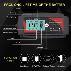 img 3 attached to 🔋 PowerTex 12V 6A LiFePO4 and Lead Acid Smart Battery Charger, Tester, Repair - For UPS, Motorcycle, Car Batteries - LCD Display, MCU Controller