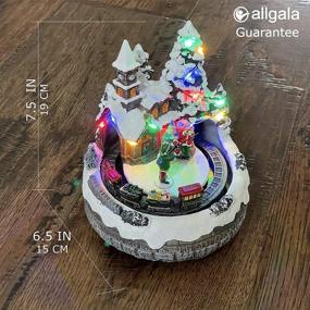 img 3 attached to 🏡 allgala Christmas House Collectible Decor Building Figurine - Crafted with Polyresin, Dual Power Source (USB & Battery) - Featuring Moving Train, Wind Players - Model XH93412