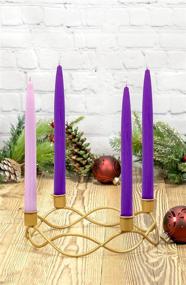 img 2 attached to 🎄 Enhance Your Christmas Decor with Red Co. 10" Dia Metal Advent Wreath Taper Candle Holder in Old Gold: Perfect Seasonal Centerpiece