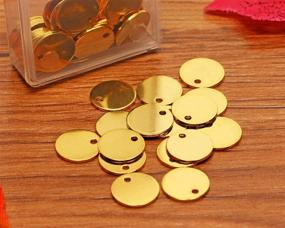 img 3 attached to 🔖 Shapenty Small Round Stainless Steel Flat Blank Stamping Tag Pendants- Ideal for Jewelry Making, 50PCS (Gold, 10MM)