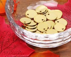 img 1 attached to 🔖 Shapenty Small Round Stainless Steel Flat Blank Stamping Tag Pendants- Ideal for Jewelry Making, 50PCS (Gold, 10MM)