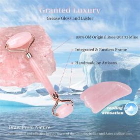 img 2 attached to 🌹 ZANBO Jade Roller and Gua Sha Set - Rose Quartz Face Roller Skin Care Tools for Beauty, Face Massage Roller for Face, Neck, Eyes - Soothing Muscle Relaxation and Body Relief