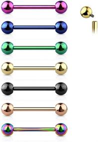 img 1 attached to 💎 Stunning Titanium Implant Internally Threaded Barbells: Perfect Women's Jewelry