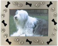 🐾 quadow 4x6 metal tabletop frame for dog or puppy photos, with bone and paw print design логотип