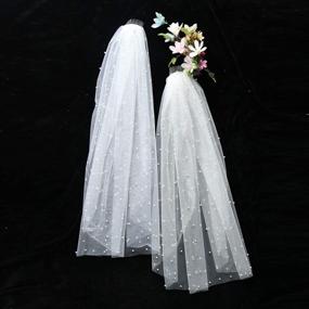 img 2 attached to 💐 Elegant Azaleas Wedding Bridal Fingertip Cathedral Women's Accessories for Special Occasions