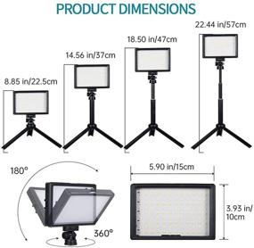 img 3 attached to 🎥 2-Pack Dimmable USB LED Video Light with Adjustable Tripod Stand, 5600K Color Temperature, 5 Color Filters - Ideal for Tabletop/Low Angle Shooting, Studio Lighting, Video Recording, Game Streaming, Meeting, YouTube Photography