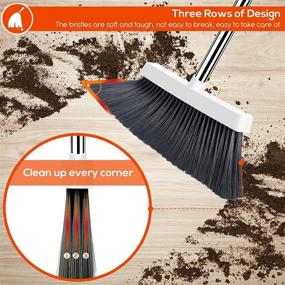 img 2 attached to 🧹 51-inch Long Handle Broom and Dustpan Set for Efficient Home Kitchen Office Lobby Floor Cleaning