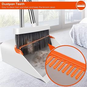 img 1 attached to 🧹 51-inch Long Handle Broom and Dustpan Set for Efficient Home Kitchen Office Lobby Floor Cleaning