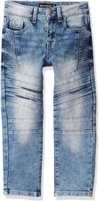 img 2 attached to 👖 Stylish and Comfortable Southpole Boys' Little Slim Stretch Biker/Moto Denim Pants