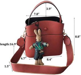 img 1 attached to Bucket Shoulder Crossbody Handbag Leather