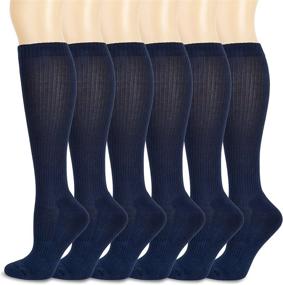 img 4 attached to High-performance Athlemo Cotton Compression Socks – Boost Circulation for Men & Women 8-15mmHg Knee High Socks