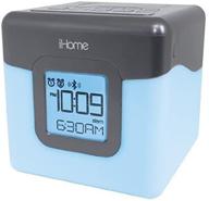 📻 enhanced ihome dual alarm clock with fm radio, usb charging, and color changing bluetooth technology logo