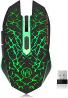 🖱️ vegcoo c12 green rechargeable wireless gaming mouse: silent click, 7 smart buttons, advanced technology - 2400dpi, 2.4ghz logo
