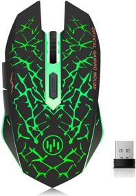 img 4 attached to 🖱️ VEGCOO C12 Green Rechargeable Wireless Gaming Mouse: Silent Click, 7 Smart Buttons, Advanced Technology - 2400DPI, 2.4GHZ
