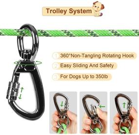 img 3 attached to 🐶 NTR Dog Tie Out Cable: Heavy Duty Overhead Trolley System for Camping, 50ft/70ft/100ft - Maximum Safety and Fun for Dogs up to 350lbs!