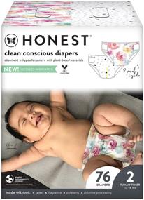 img 4 attached to 👶 Коробочка The Honest Company с подгузниками размер 2: Чистая совесть, Молодое сердце + Розовый цветок - 76 штук (разные упаковки и принты)