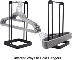 img 1 attached to 👕 LEKUSHA Hanger Organizer Stacker: Convenient 55 Plastic Hanger Holder Stand for Closet and Laundry Room Storage