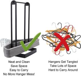 img 3 attached to 👕 LEKUSHA Hanger Organizer Stacker: Convenient 55 Plastic Hanger Holder Stand for Closet and Laundry Room Storage