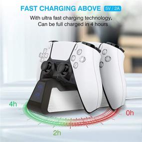 img 3 attached to 🎮 DLseego PS5 Controller Charger - USB Charging Docking Station Stand for Playstation 5 Controller (Black) - 2021 Newest Update Version