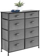 🗄️ mdesign storage dresser furniture: stylish tall chest tower organizer with 8 fabric drawers for bedroom, hallway, and closet organization - charcoal gray logo