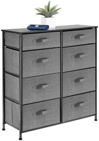 img 4 attached to 🗄️ mDesign Storage Dresser Furniture: Stylish Tall Chest Tower Organizer with 8 Fabric Drawers for Bedroom, Hallway, and Closet Organization - Charcoal Gray