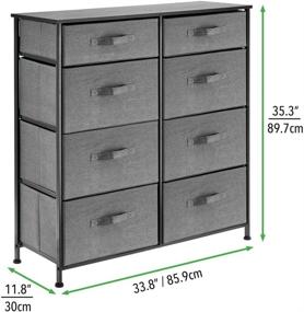 img 2 attached to 🗄️ mDesign Storage Dresser Furniture: Stylish Tall Chest Tower Organizer with 8 Fabric Drawers for Bedroom, Hallway, and Closet Organization - Charcoal Gray