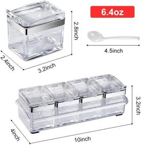 img 3 attached to 🌶️ Aogist Clear Seasoning Box Set - 4-Piece Premium Quality Kitchen Spice Pots - Condiment Jars with Covers and Spoons - Acrylic Storage Containers for Seasonings - Seasoning Rack