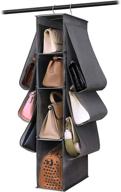 👜 wowcase grey hanging purse handbag organizer - 10 pockets nonwoven wardrobe closet storage bag logo