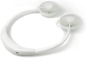 img 2 attached to USB Rechargeable Hands-Free Portable Neck Fan, Ideal 🌀 for Home, Outdoor Travel for Kids and Adults, White