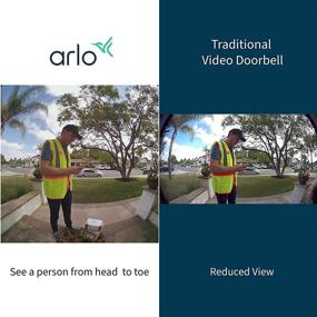img 2 attached to 🚪 Arlo Essential Wired Video Doorbell - HD 180° View, Night Vision, 2 Way Audio, Wi-Fi Direct, Easy Installation (Existing Doorbell Wiring Required) - White