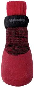 img 2 attached to FouFou Dog 82546 Red Rubber Dipped Socks: Large Size 2017 Edition