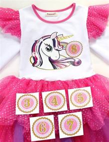 img 3 attached to 🦄 Enchanting Long Sleeve Unicorn Birthday Dresses for Spring/Autumn Princess Girls