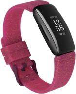 👟 коллекция koreda для браслетов fitbit inspire/inspire hr/inspire 2 - силиконовый ремешок с блеском для замены, мягкий и гладкий, подходит для мужчин и женщин - бордовый логотип