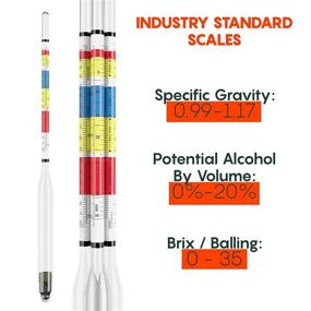 img 2 attached to Brew Supply Alcohol Hydrometer: Triple Scale ABV Tester + Cleaning Cloth