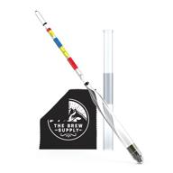 brew supply alcohol hydrometer: triple scale abv tester + cleaning cloth logo