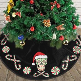 img 2 attached to 🎄 Add a Festive Touch to Your Christmas Decor with MSGUIDE Sugar Skull Santa Tree Skirt – 48" Xmas Tree Mat