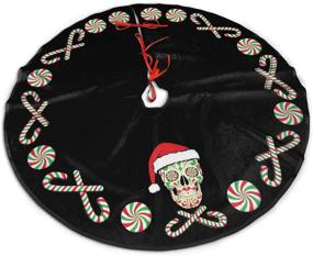 img 4 attached to 🎄 Add a Festive Touch to Your Christmas Decor with MSGUIDE Sugar Skull Santa Tree Skirt – 48" Xmas Tree Mat