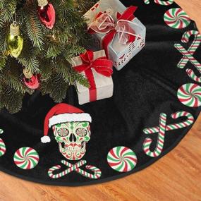 img 3 attached to 🎄 Add a Festive Touch to Your Christmas Decor with MSGUIDE Sugar Skull Santa Tree Skirt – 48" Xmas Tree Mat