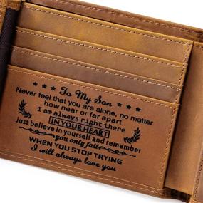 img 3 attached to 💼 Custom Engraved Tri Fold Men's Accessories: Perfect Gift for Husband or Boyfriend in Wallets, Card Cases & Money Organizers