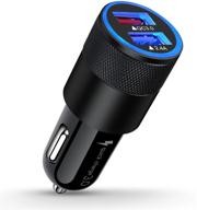 🚗 fast usb car charger: 5.4a/30w dual port cigarette lighter adapter for iphone13, samsung galaxy, lg - rapid charging, qc 3.0 car plug logo